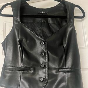 Faux leather women’s vest